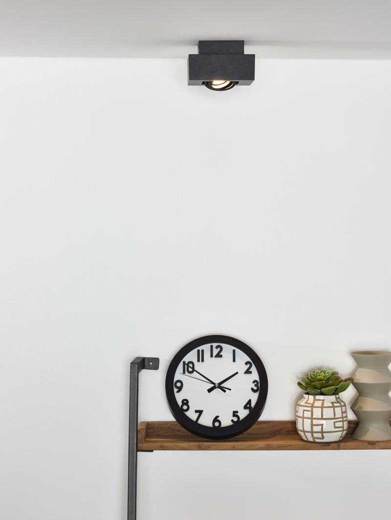 Lucide XIRAX - Stropné bodové svietidlo - LED tlmené až teplé - GU10 - 1x5W 2200K/3000K - čierne